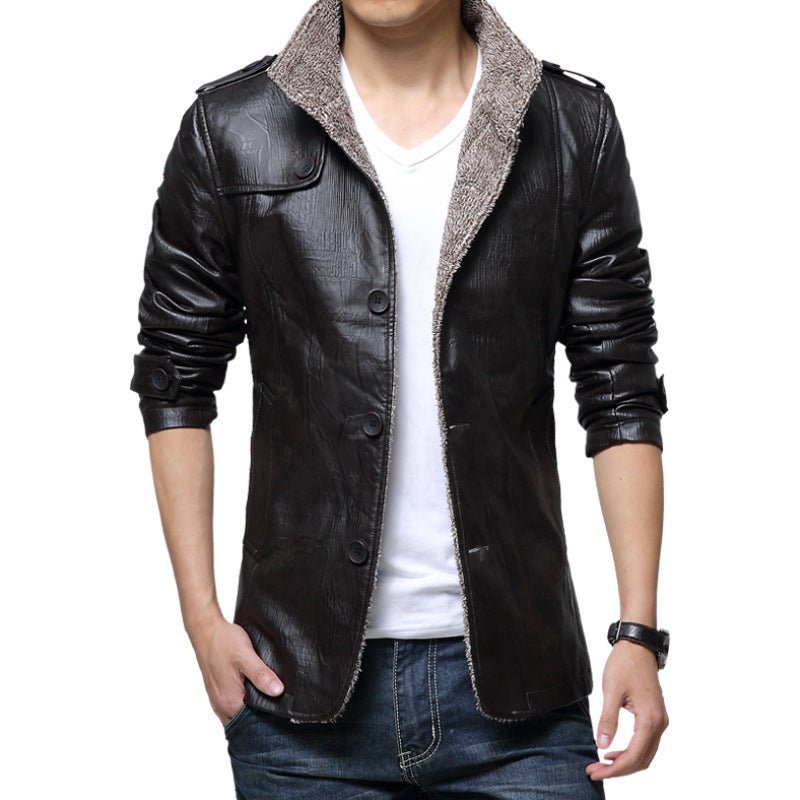 Plus velvet thick fur coat leather coat | Luxury Home Accessories | Heulog Glow