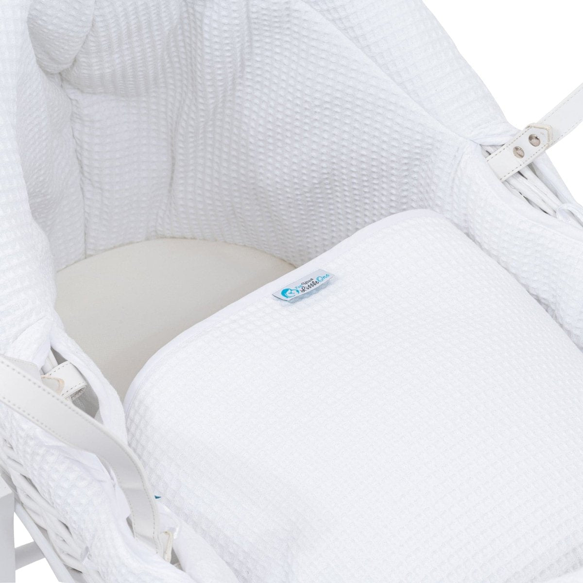Pod White Waffle Moses Basket Bedding Set (Basket Not Included!) | Luxury Home Accessories | Heulog Glow
