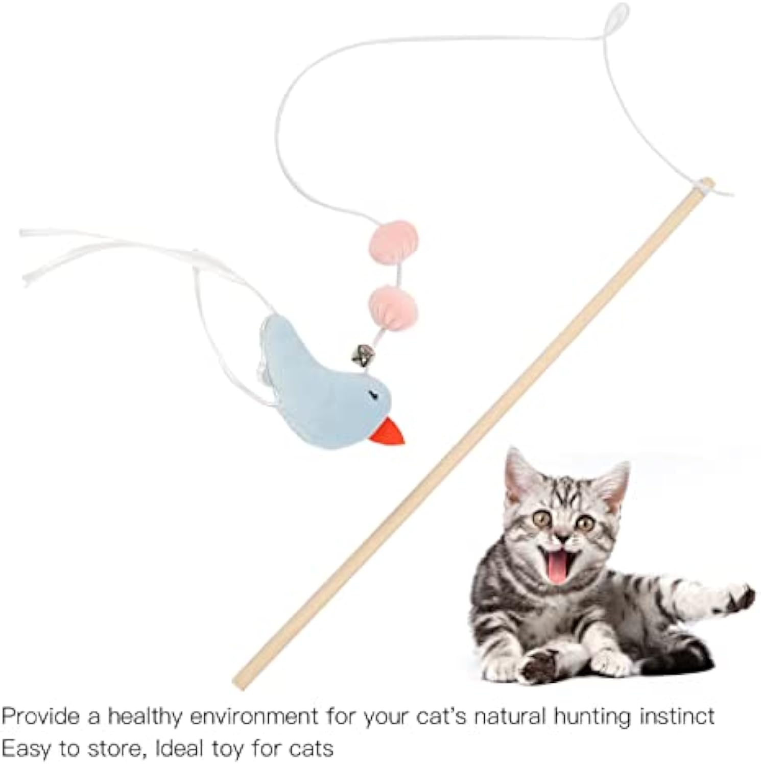 Pole Wooden Pole Funny Cat Stick Flexible For Cat Bell Funny Cat Stick Elastic Rope Woodenfor Cat | Luxury Home Accessories | Heulog Glow