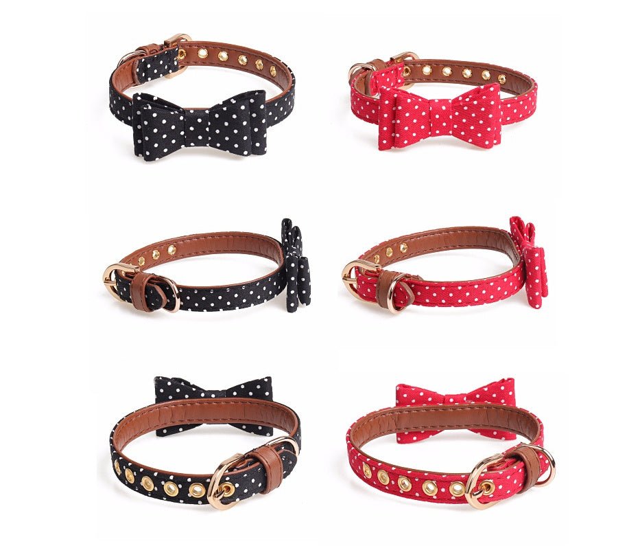 Polka dot pet bow collar collar | Luxury Home Accessories | Heulog Glow