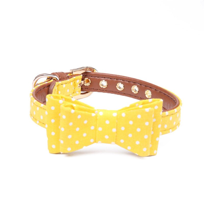 Polka dot pet bow collar collar | Luxury Home Accessories | Heulog Glow