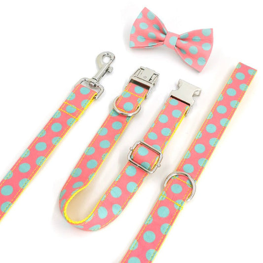 Polka Dot Pet Collar Traction Rope Dog | Luxury Home Accessories | Heulog Glow