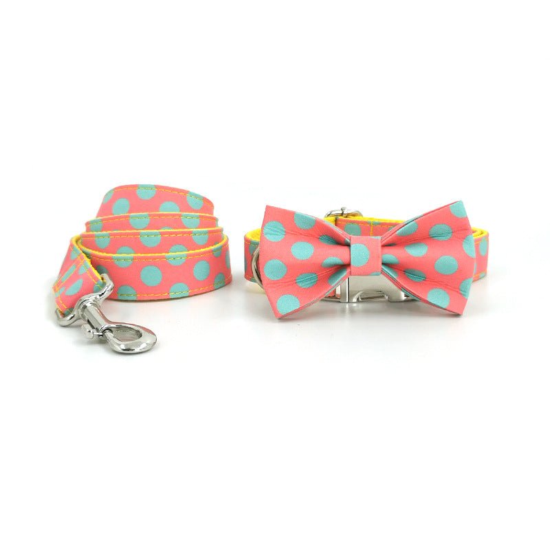 Polka Dot Pet Collar Traction Rope Dog | Luxury Home Accessories | Heulog Glow