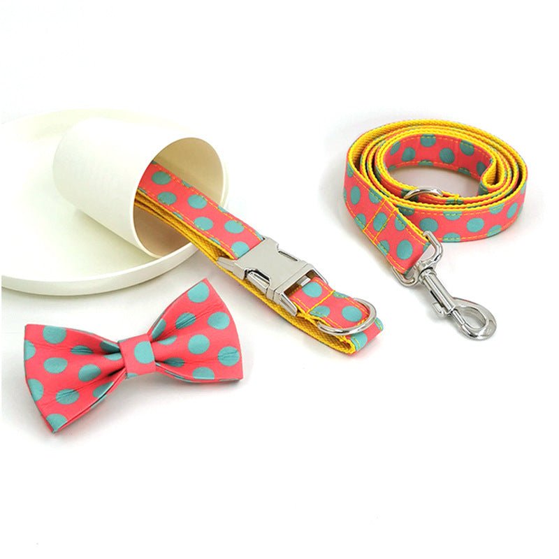 Polka Dot Pet Collar Traction Rope Dog | Luxury Home Accessories | Heulog Glow