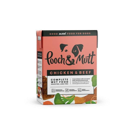 Pooch & Mutt Chicken & Beef 375g 12 Tetra Pack | Luxury Home Accessories | Heulog Glow