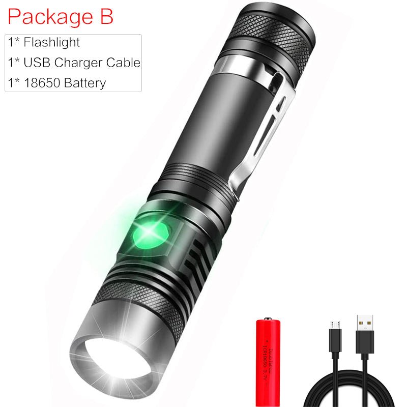 Portable Mini WT518 T6 1000Lumens 3 Modes Black Zoomable LED Flashlight Lighting Clicky Clip on Flashlights Torches Lightweight | Luxury Home Accessories | Heulog Glow