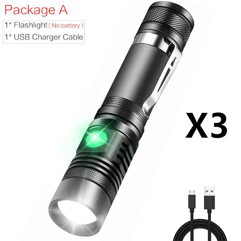 Portable Mini WT518 T6 1000Lumens 3 Modes Black Zoomable LED Flashlight Lighting Clicky Clip on Flashlights Torches Lightweight | Luxury Home Accessories | Heulog Glow