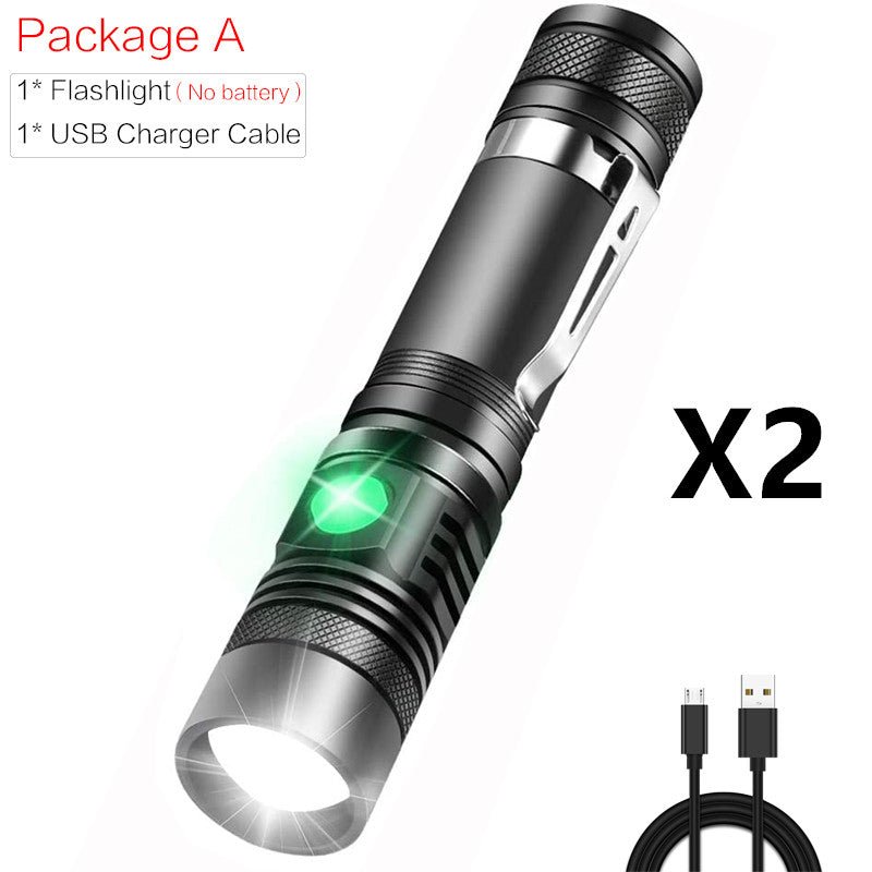 Portable Mini WT518 T6 1000Lumens 3 Modes Black Zoomable LED Flashlight Lighting Clicky Clip on Flashlights Torches Lightweight | Luxury Home Accessories | Heulog Glow