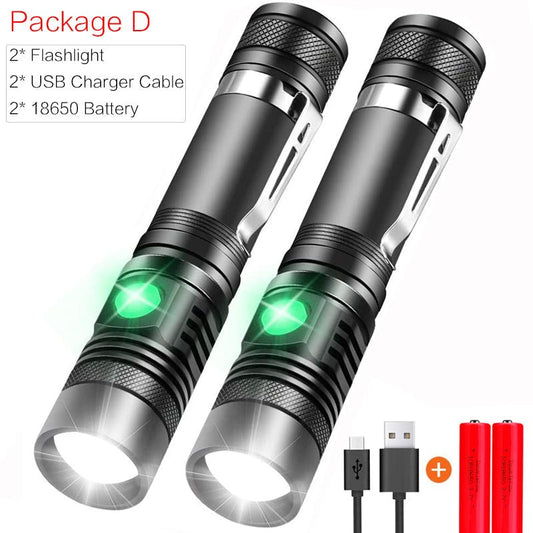 Portable Mini WT518 T6 1000Lumens 3 Modes Black Zoomable LED Flashlight Lighting Clicky Clip on Flashlights Torches Lightweight | Luxury Home Accessories | Heulog Glow