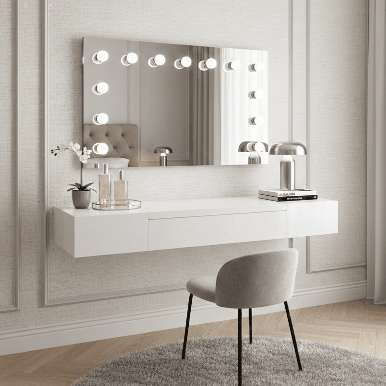 PRE ORDER FOR END JULY Nicole Hollywood Mirror Wall Mounted 100x60cm | Luxury Home Accessories | Heulog Glow