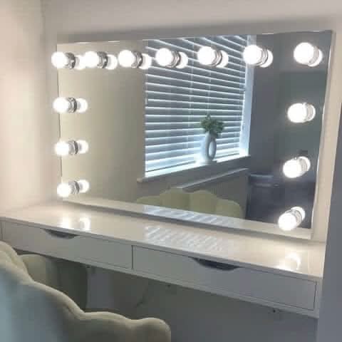PRE ORDER FOR END JULY Nicole Hollywood Mirror Wall Mounted 100x60cm | Luxury Home Accessories | Heulog Glow