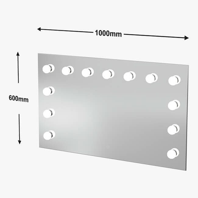 PRE ORDER FOR END JULY Nicole Hollywood Mirror Wall Mounted 100x60cm | Luxury Home Accessories | Heulog Glow