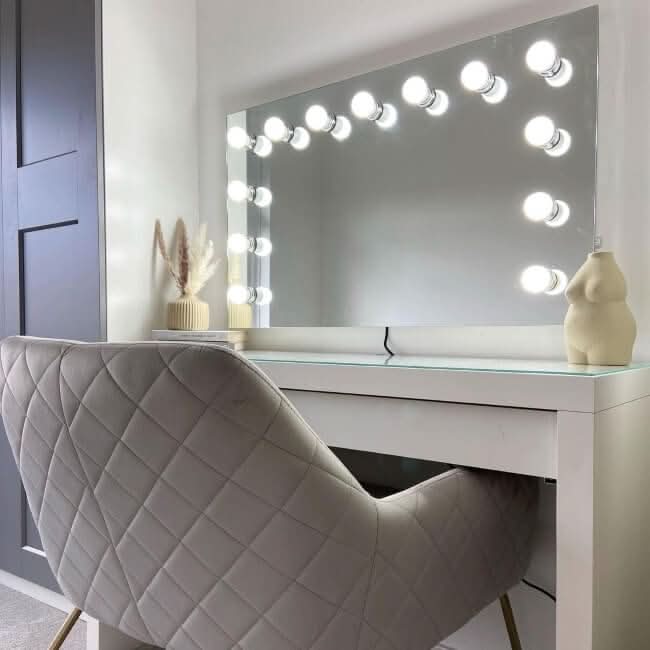 PRE ORDER FOR END JULY Nicole Hollywood Mirror Wall Mounted 100x60cm | Luxury Home Accessories | Heulog Glow