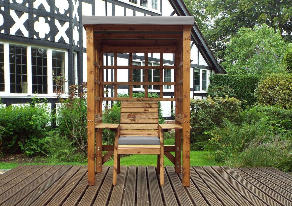 Premium Wentworth Single Arbour - Green, FSC Wood, Roof Cover, Side Tables - Made in Britain (80 characters) | Luxury Home Accessories | Heulog Glow