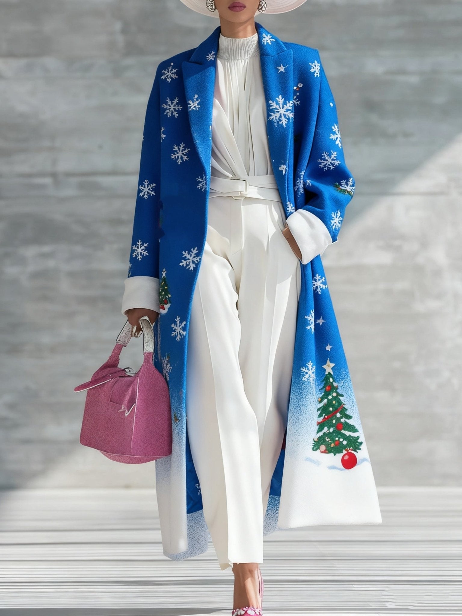 Printed Casual Lapel Long-sleeved Long Coat | Luxury Home Accessories | Heulog Glow