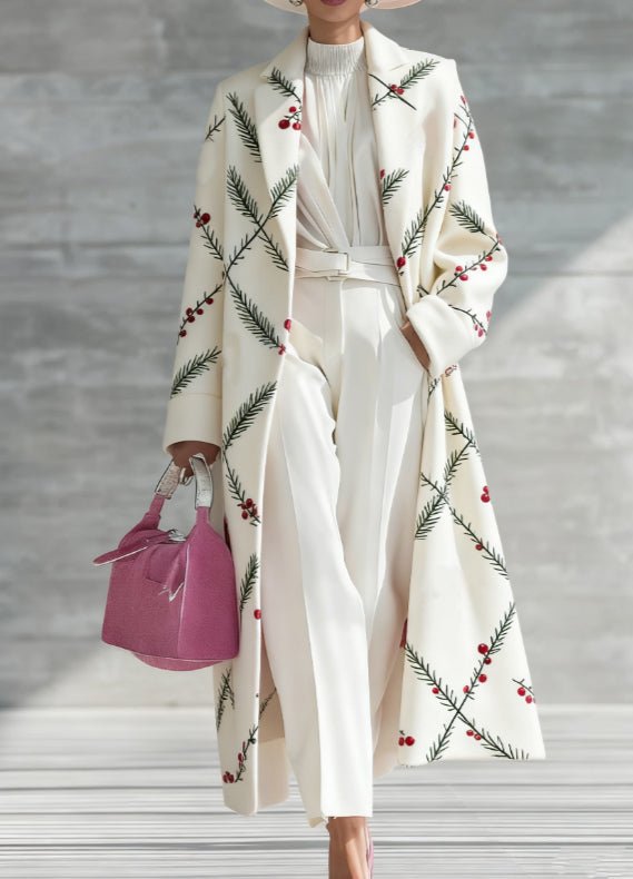 Printed Casual Lapel Long-sleeved Long Coat | Luxury Home Accessories | Heulog Glow
