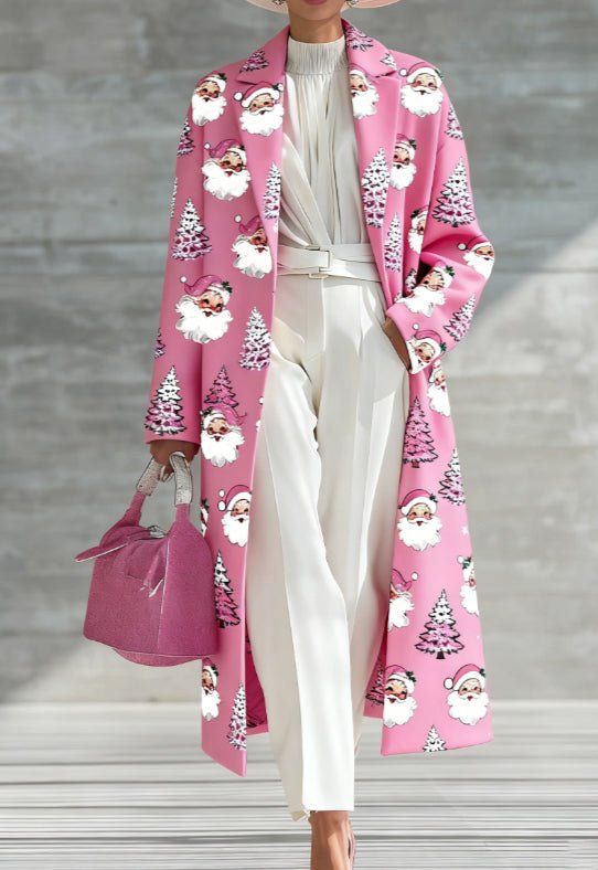 Printed Casual Lapel Long-sleeved Long Coat | Luxury Home Accessories | Heulog Glow
