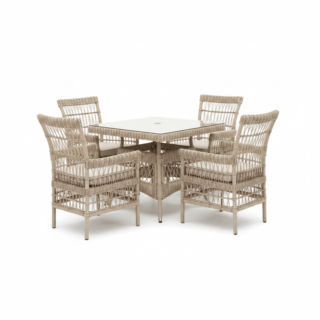 Provence Collection Outdoor 4 Seater Dining Set | Luxury Home Accessories | Heulog Glow