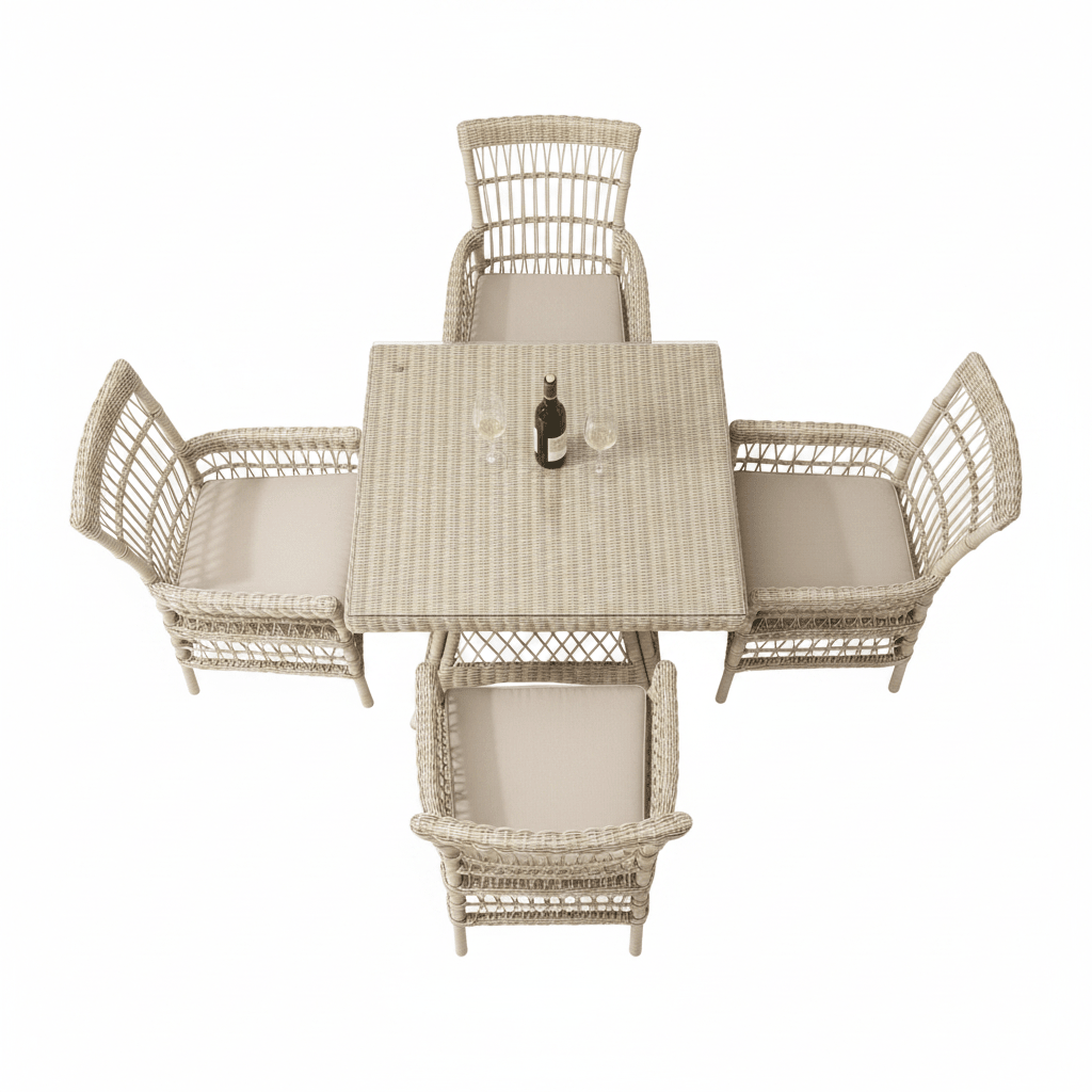 Provence Collection Outdoor 4 Seater Dining Set | Luxury Home Accessories | Heulog Glow