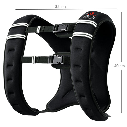 HOMCOM 8KG Weighted Vest, Running Weight Vest with Adjustable Strap, Convenient Pocket and Reflective Strips for Men and Women