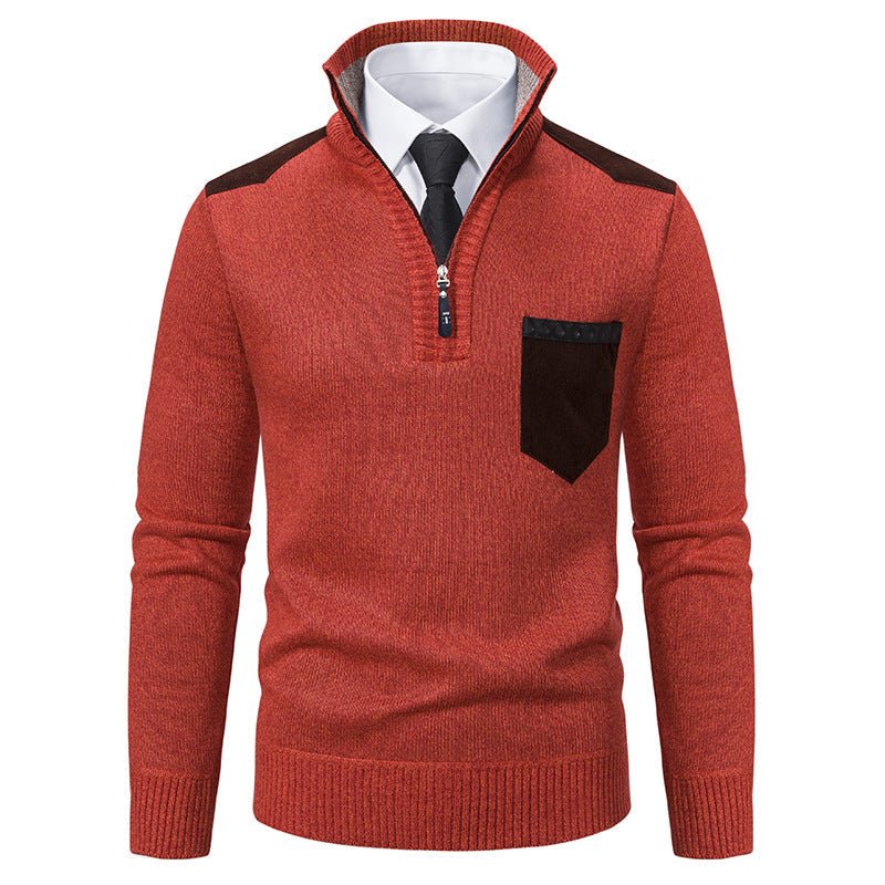 Pullover Men Sweater Thick Polo Shirts Korean Half Zipper Cold Blouse Stand Collar Autumn Winter Outerwear Luxury Cloth | Luxury Home Accessories | Heulog Glow