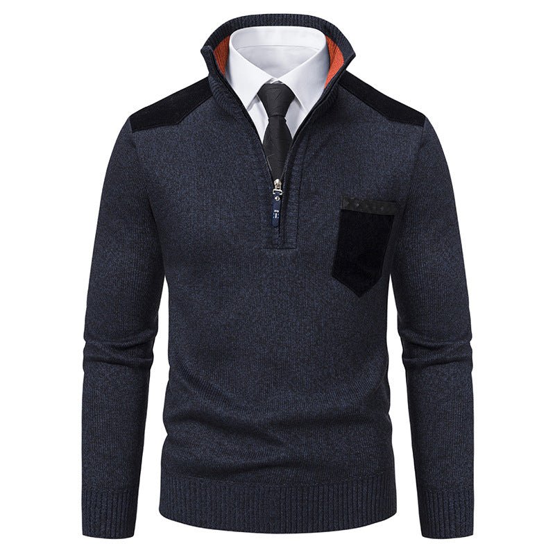 Pullover Men Sweater Thick Polo Shirts Korean Half Zipper Cold Blouse Stand Collar Autumn Winter Outerwear Luxury Cloth | Luxury Home Accessories | Heulog Glow