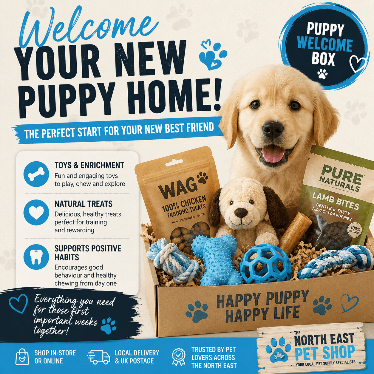 Puppy Welcome Home Box | Luxury Home Accessories | Heulog Glow