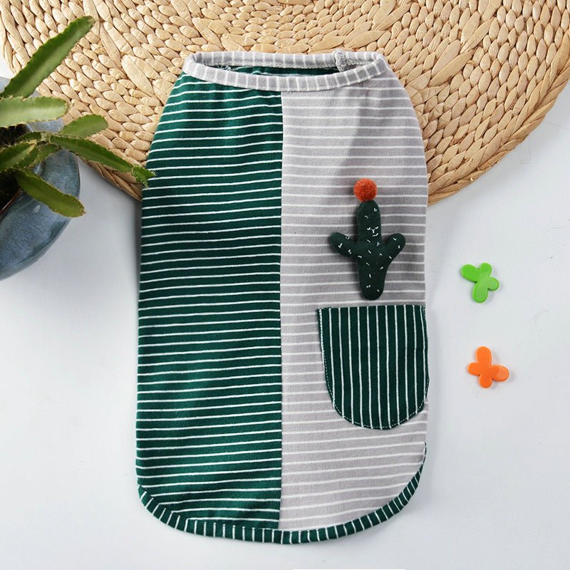 Pure Cotton Striped Knitted Dog Vest Clothes | Luxury Home Accessories | Heulog Glow