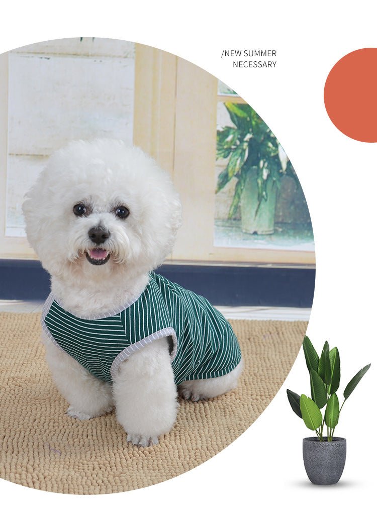 Pure Cotton Striped Knitted Dog Vest Clothes | Luxury Home Accessories | Heulog Glow