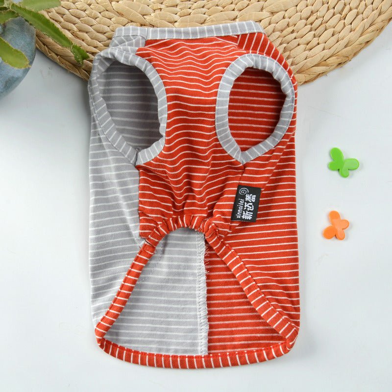 Pure Cotton Striped Knitted Dog Vest Clothes | Luxury Home Accessories | Heulog Glow