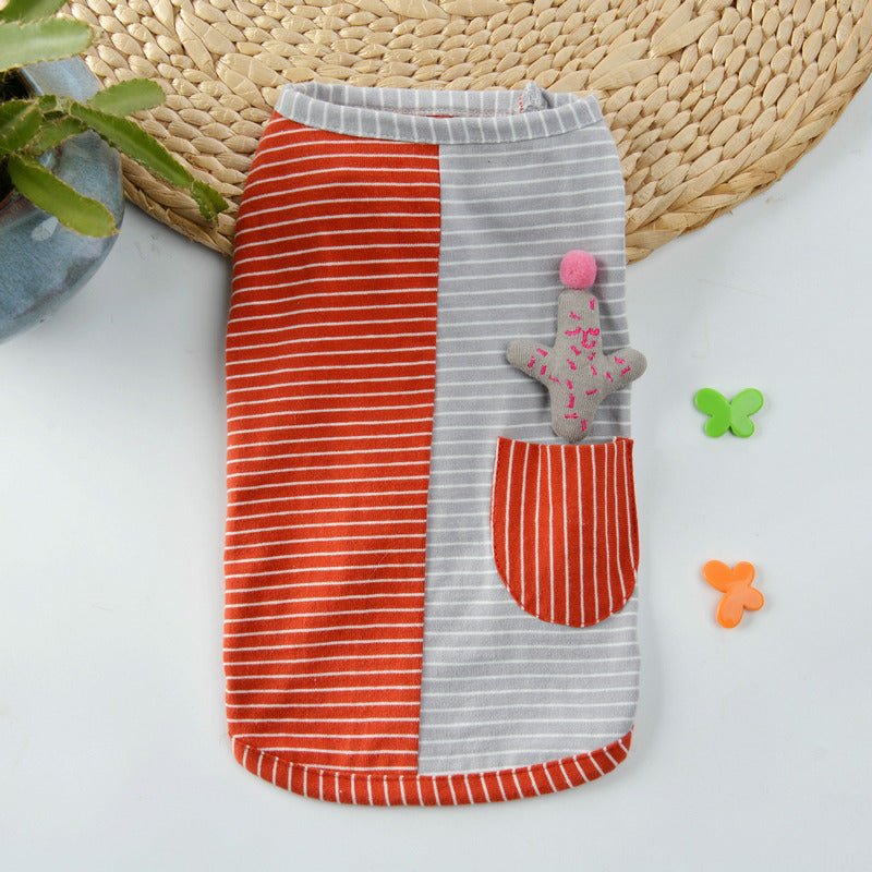 Pure Cotton Striped Knitted Dog Vest Clothes | Luxury Home Accessories | Heulog Glow