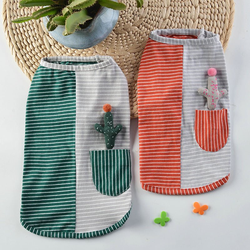 Pure Cotton Striped Knitted Dog Vest Clothes | Luxury Home Accessories | Heulog Glow