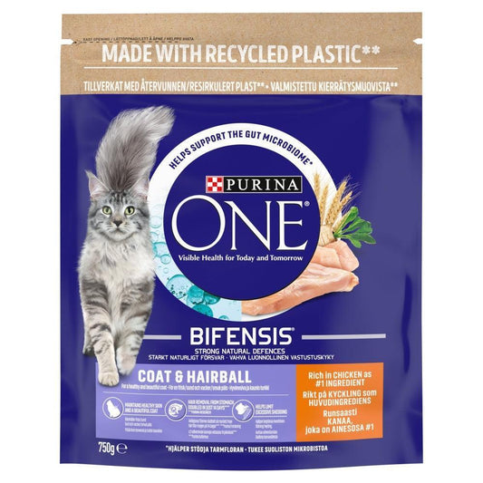 Purina One Adult Cat Coat & Hairball 750g | Luxury Home Accessories | Heulog Glow