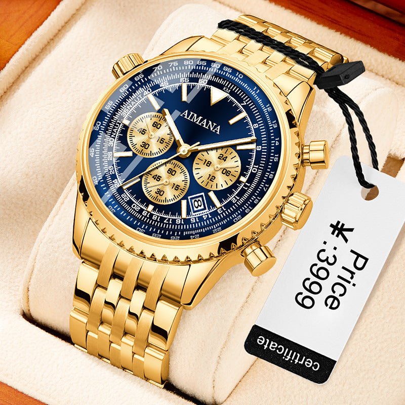 Quartz Three Eyes And Six Needles Men's Watch | Luxury Home Accessories | Heulog Glow