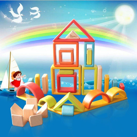 Rainbow Building Blocks Children's Baby Educational Creative Toys | Luxury Home Accessories | Heulog Glow