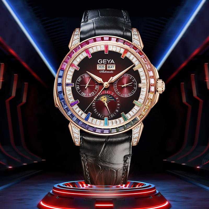 Rainbow Circle Multifunctional Mechanical Watch Fully Automatic Waterproof Men's | Luxury Home Accessories | Heulog Glow