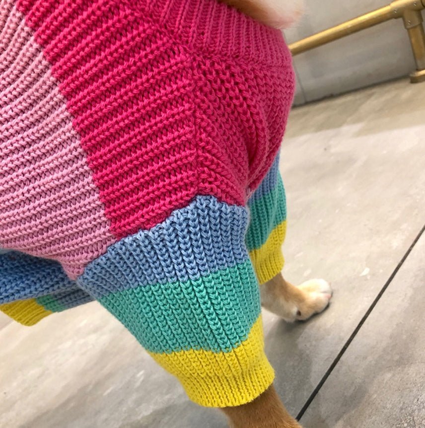 Rainbow sweater small dog puppies clothes | Luxury Home Accessories | Heulog Glow