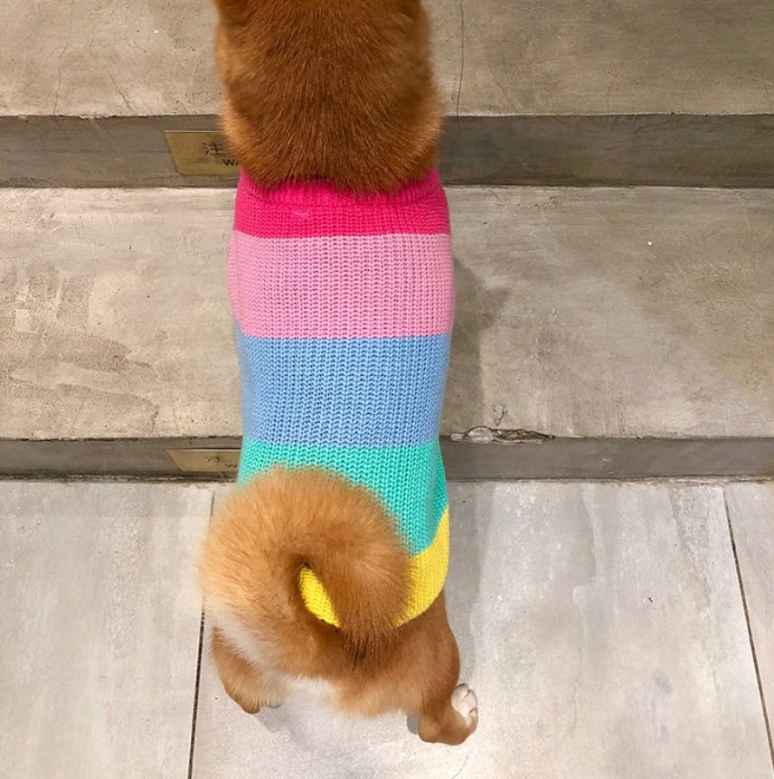 Rainbow sweater small dog puppies clothes | Luxury Home Accessories | Heulog Glow