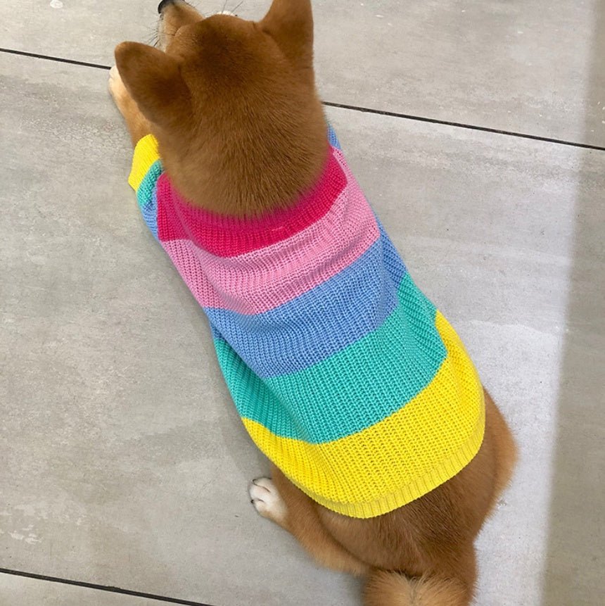 Rainbow sweater small dog puppies clothes | Luxury Home Accessories | Heulog Glow