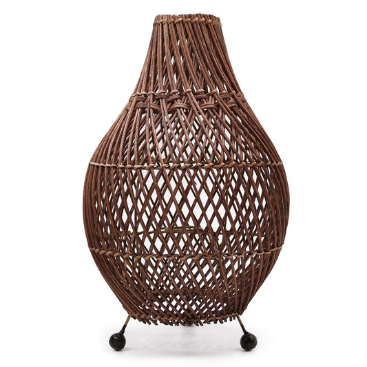 Rattan Table Lamps - Dark Brown | Luxury Home Accessories | Heulog Glow