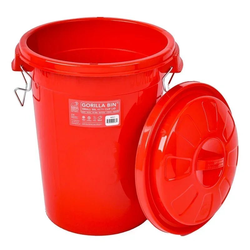 Red Gorilla Bin with Clip Lid Red 80 litre | Luxury Home Accessories | Heulog Glow