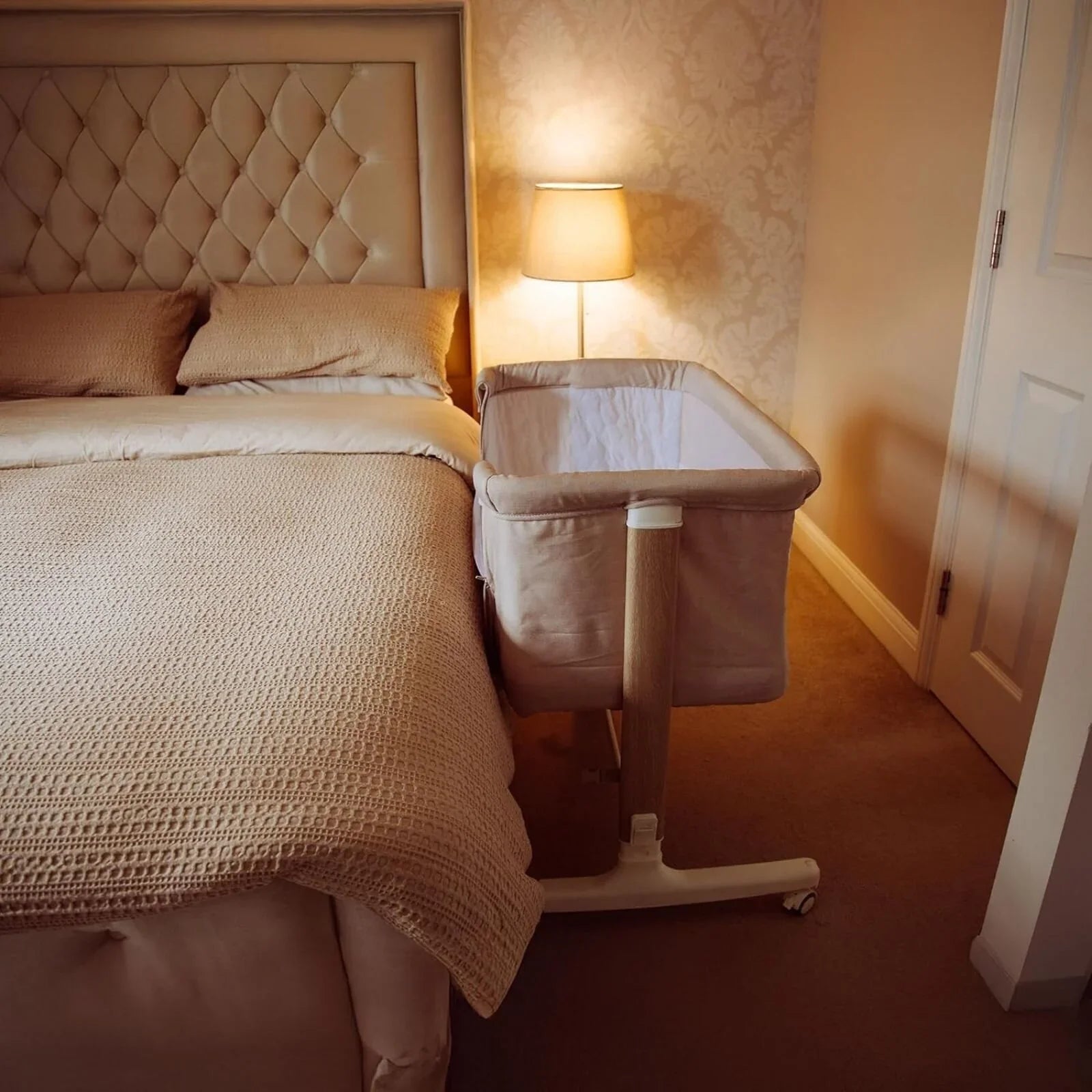 Red Kite Rockabye Bedside Crib - Oatmeal | Luxury Home Accessories | Heulog Glow