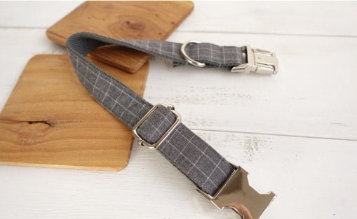 Red Plaid Polyester Pet Collar Set | Luxury Home Accessories | Heulog Glow