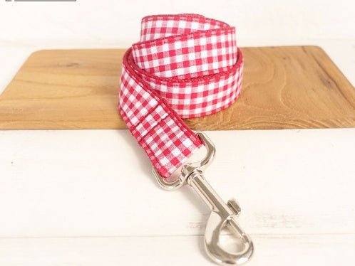 Red Plaid Polyester Pet Collar Set | Luxury Home Accessories | Heulog Glow