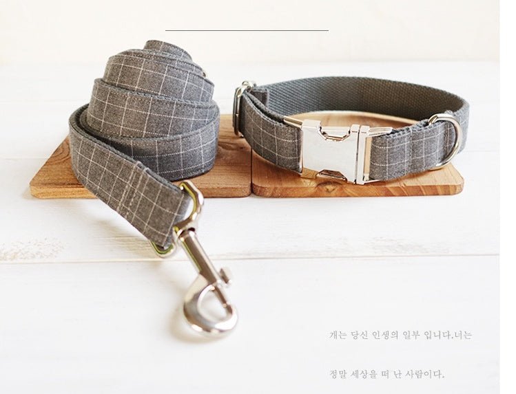 Red Plaid Polyester Pet Collar Set | Luxury Home Accessories | Heulog Glow