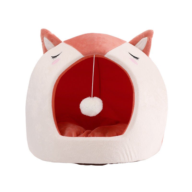 Removable And Washable Pet Nest With Funny Cat Ball | Luxury Home Accessories | Heulog Glow