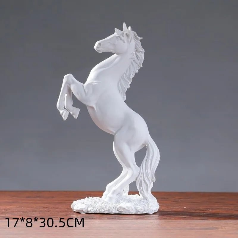 Resin Statue Golden White Black Horse | Luxury Home Accessories | Heulog Glow