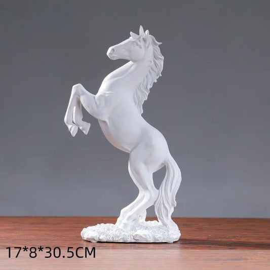Resin Statue Golden White Black Horse | Luxury Home Accessories | Heulog Glow