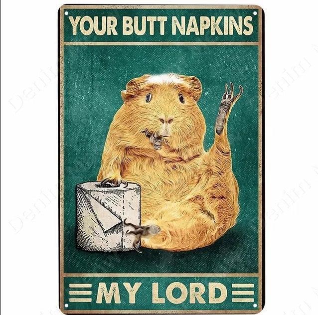 Retro Dirty Butt Napkins | Luxury Home Accessories | Heulog Glow