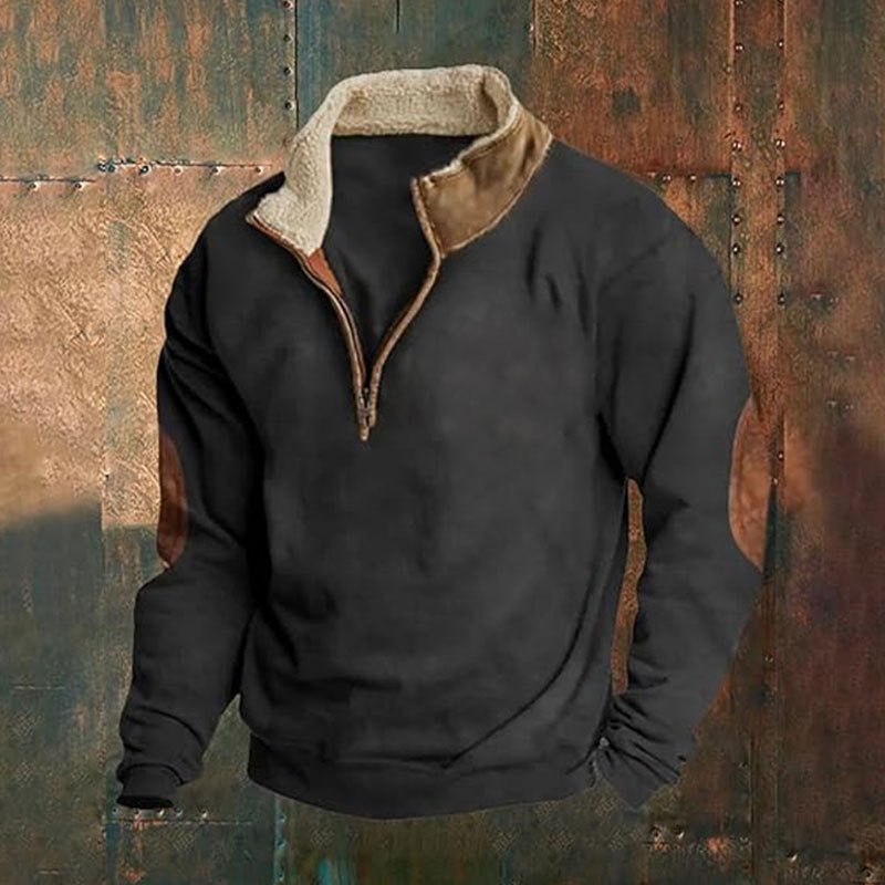 Retro Patchwork Half Cardigan Men's Long-sleeved Sweater | Luxury Home Accessories | Heulog Glow